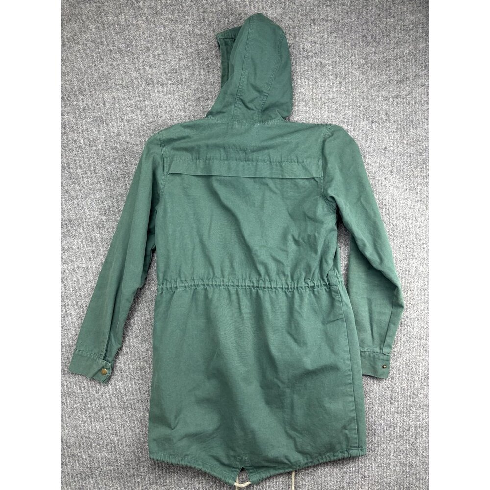 Wemoto Jacket Womens Large Green Hooded Parka Cotton Drawstring Utility Casual - Picture 9 of 9